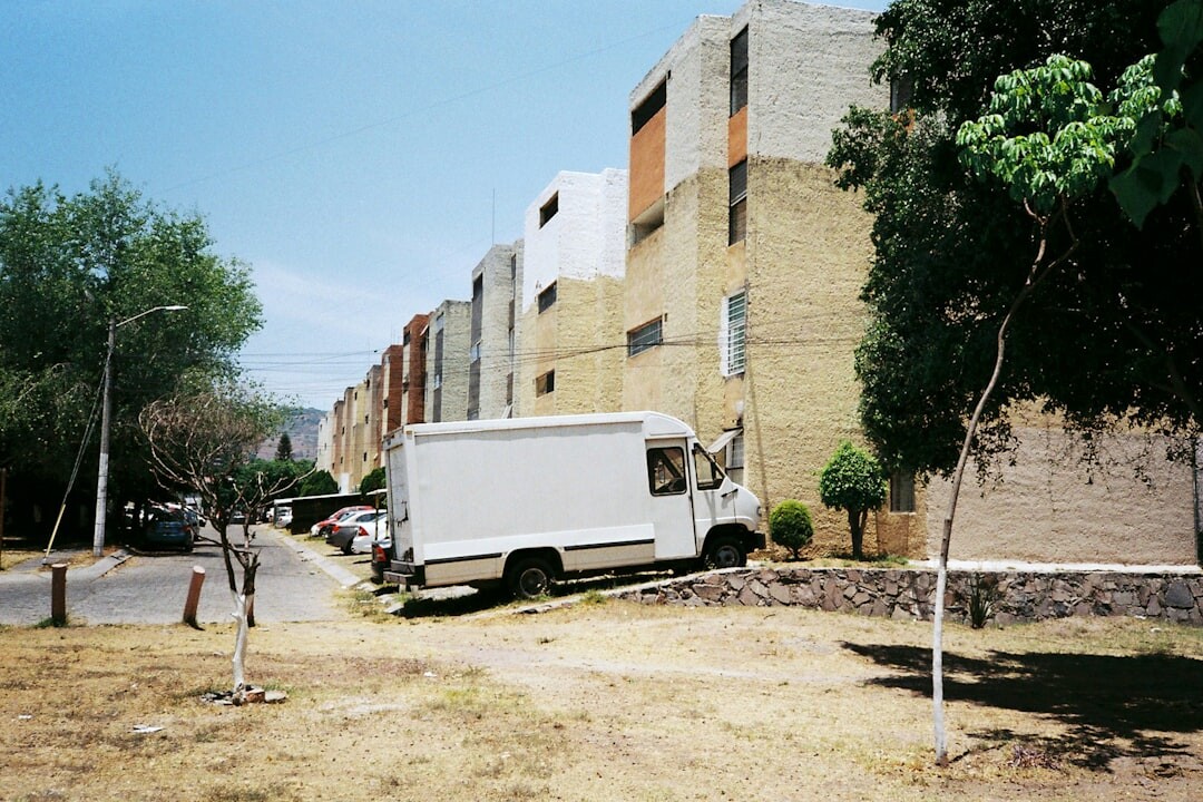 Outside broadcast van with satellite equipment parked at an event
